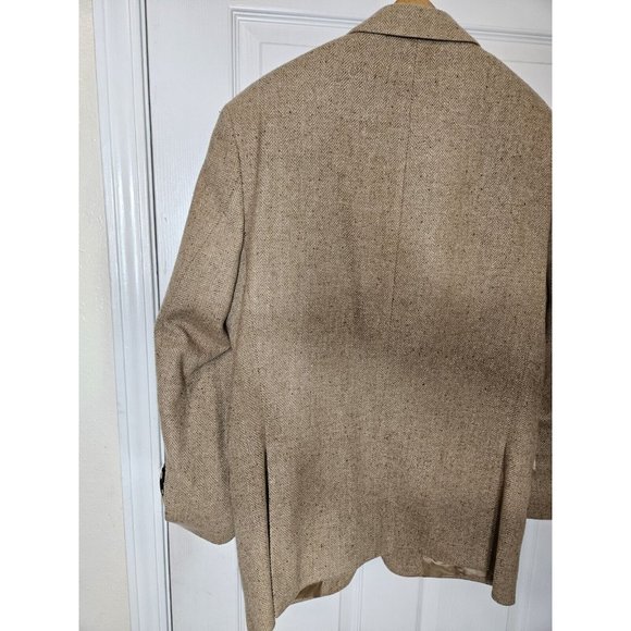 John Molloy Tan/Khaki DonegalTweed Mens 40 Pure New Wool Sport Blazer Jacket - Picture 3 of 14
